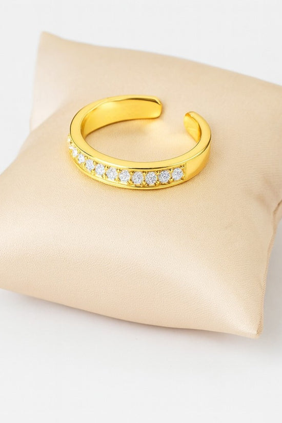 Gold Filled Toe Ring with Crystals