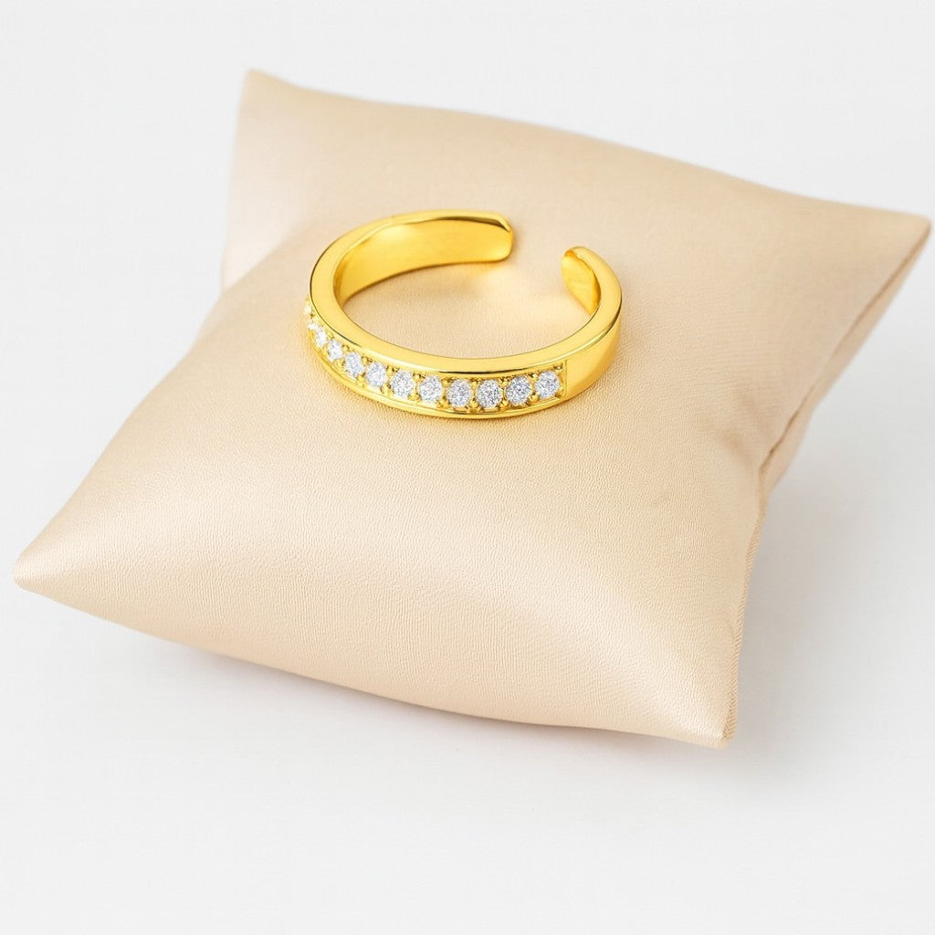 Gold Filled Toe Ring with Crystals